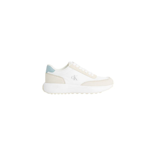 Calvin Klein Jeans Cremefarbene Leder-Sneaker