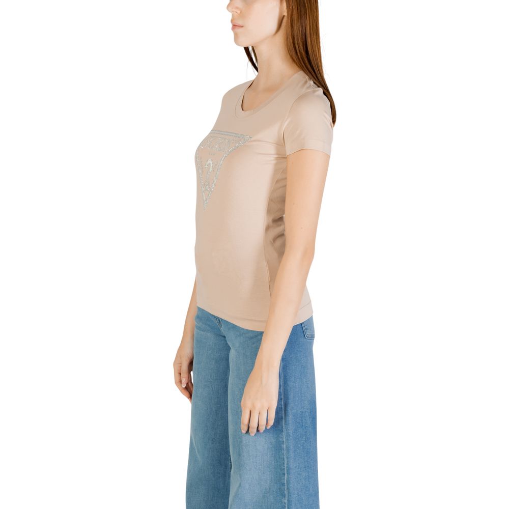 Guess T-Shirt aus beiger Baumwolle