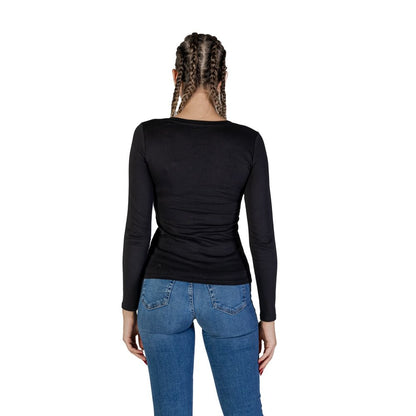 Guess Schwarzes Baumwoll-Langarmshirt