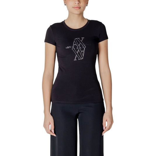 Armani Exchange Schwarzes T-Shirt aus Baumwolle
