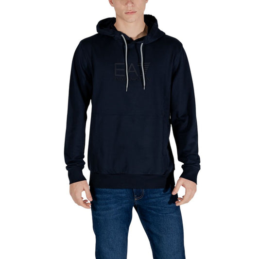 EA7 Emporio Armani Blauer Baumwoll-Kapuzenpulli