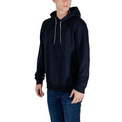 EA7 Emporio Armani Blauer Baumwoll-Kapuzenpulli