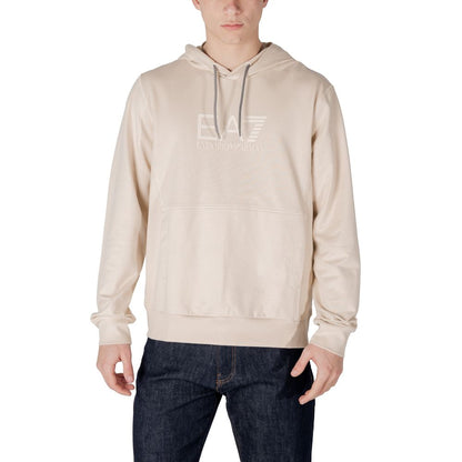 EA7 Emporio Armani Beigefarbener Baumwoll-Kapuzenpulli