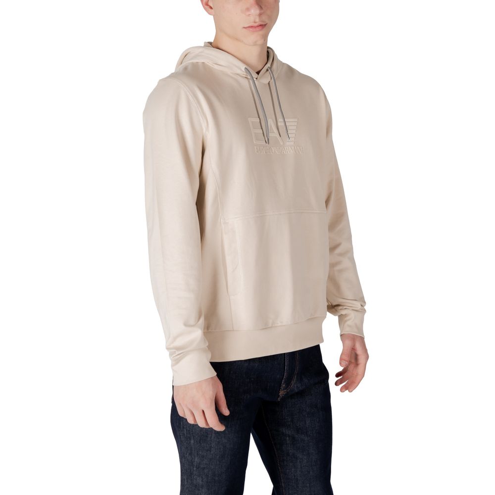 EA7 Emporio Armani Beigefarbener Baumwoll-Kapuzenpulli