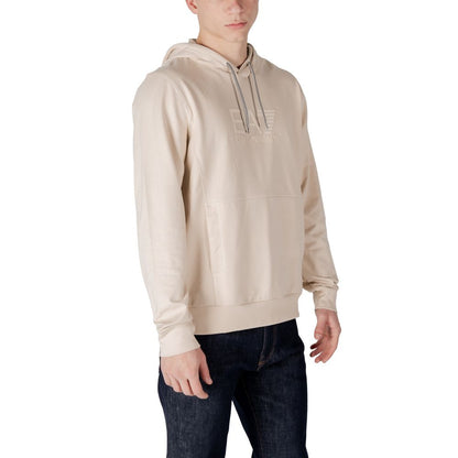 EA7 Emporio Armani Beigefarbener Baumwoll-Kapuzenpulli