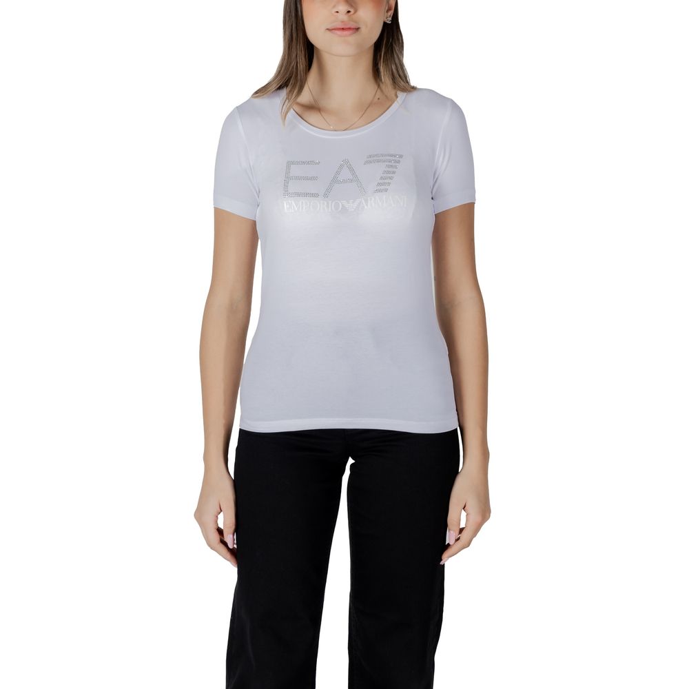 EA7 Emporio Armani T-Shirt aus weißer Baumwolle