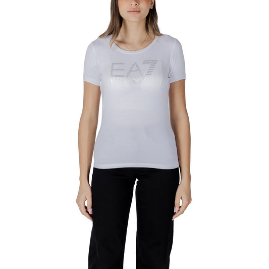 EA7 Emporio Armani T-Shirt aus weißer Baumwolle