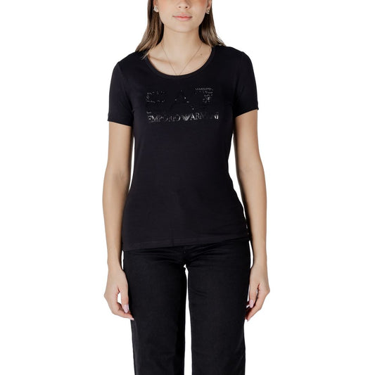 EA7 Emporio Armani Schwarzes T-Shirt aus Baumwolle