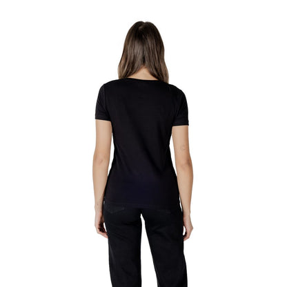 EA7 Emporio Armani Schwarzes T-Shirt aus Baumwolle