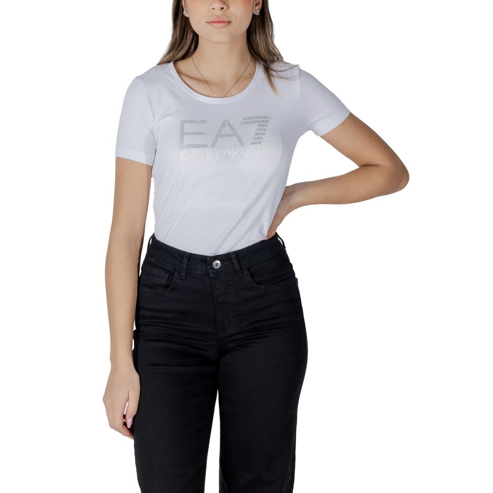 EA7 Emporio Armani T-Shirt aus weißer Baumwolle