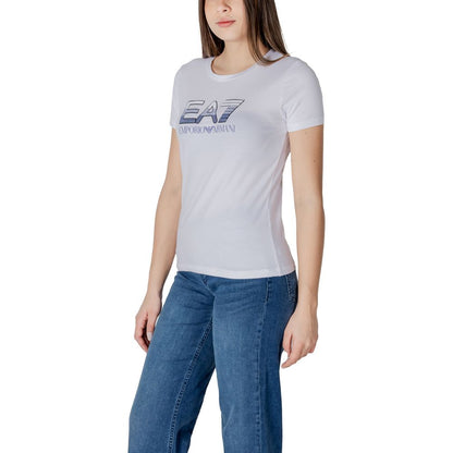 EA7 Emporio Armani T-Shirt aus weißer Baumwolle