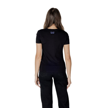 EA7 Emporio Armani Schwarzes T-Shirt aus Baumwolle