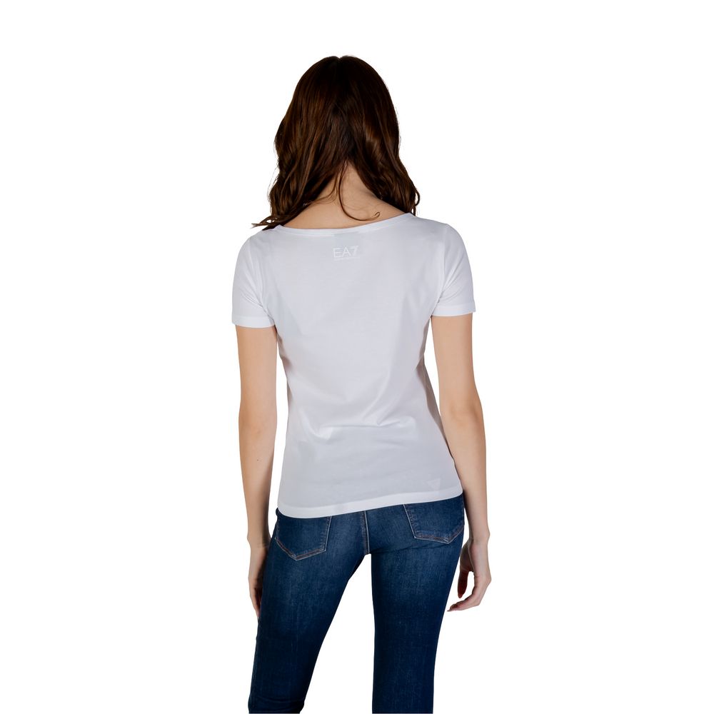 EA7 Emporio Armani T-Shirt aus weißer Baumwolle
