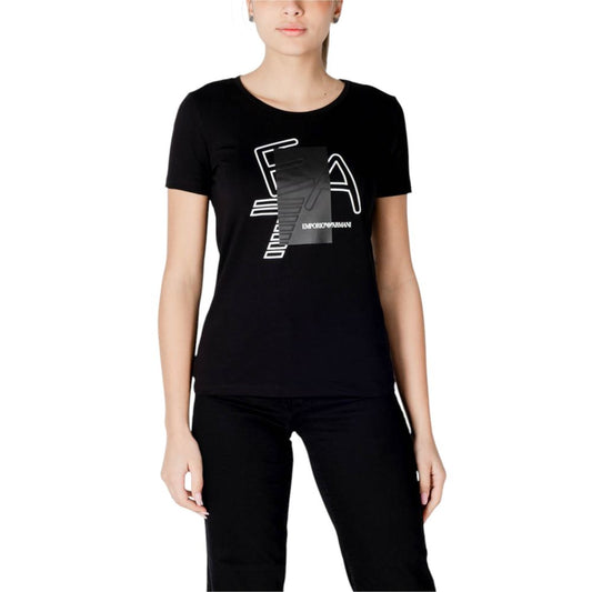 EA7 Emporio Armani Schwarzes T-Shirt aus Baumwolle