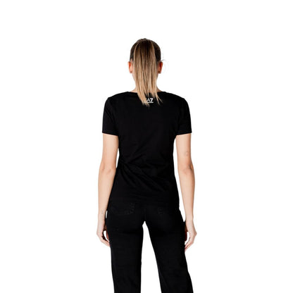 EA7 Emporio Armani Schwarzes T-Shirt aus Baumwolle