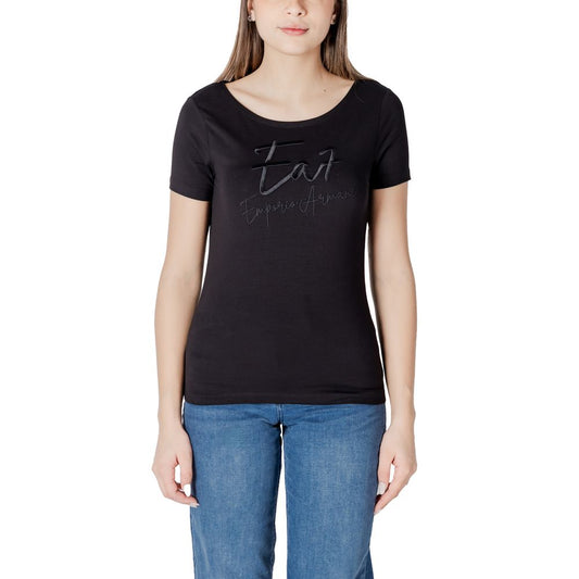 EA7 Emporio Armani Schwarzes T-Shirt aus Baumwolle