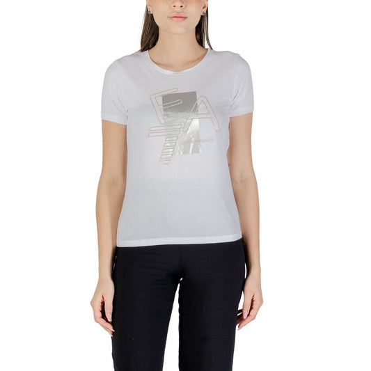 EA7 Emporio Armani T-Shirt aus weißer Baumwolle
