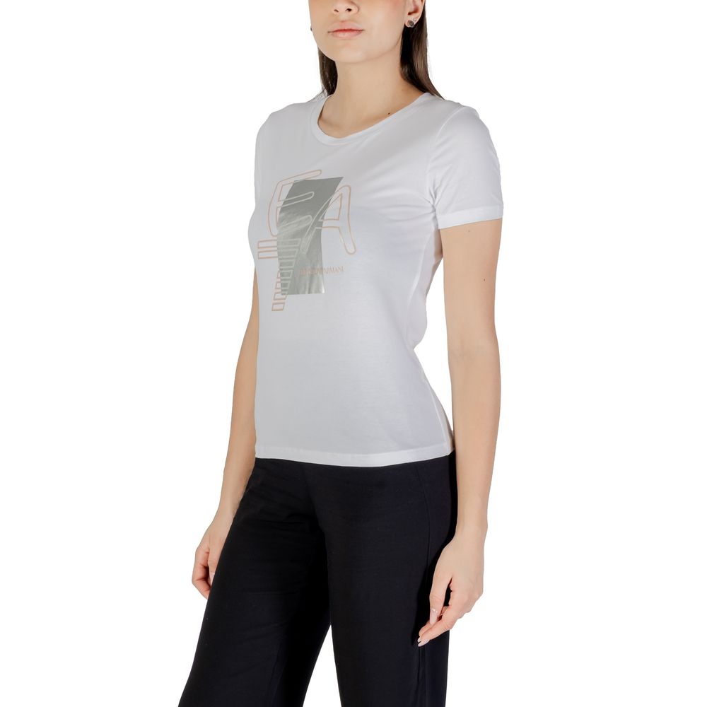 EA7 Emporio Armani T-Shirt aus weißer Baumwolle