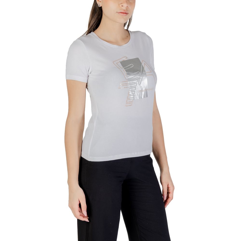 EA7 Emporio Armani T-Shirt aus weißer Baumwolle