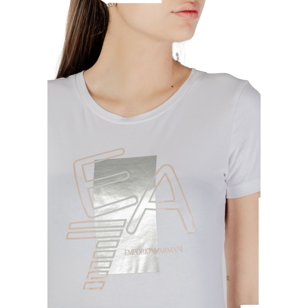 EA7 Emporio Armani T-Shirt aus weißer Baumwolle