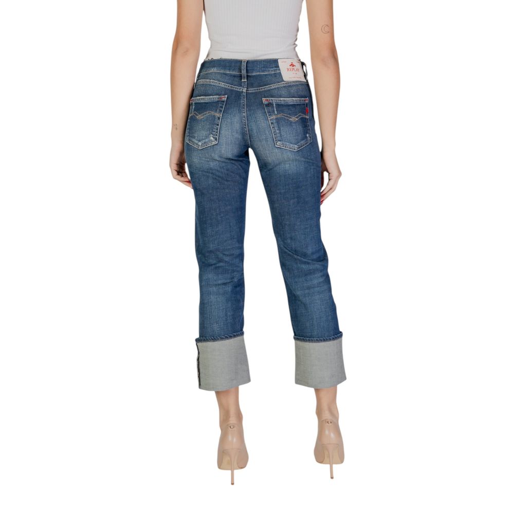 Replay Blaue Bootcut-Jeans aus Baumwolle