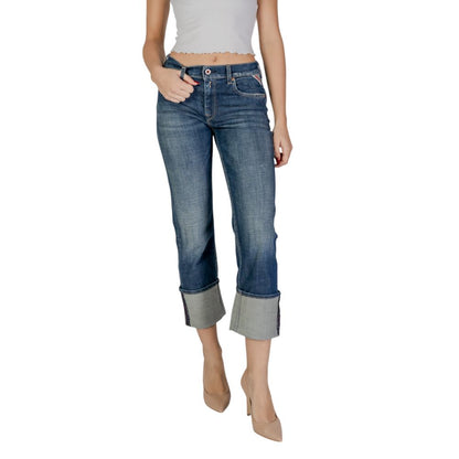 Replay Blaue Bootcut-Jeans aus Baumwolle
