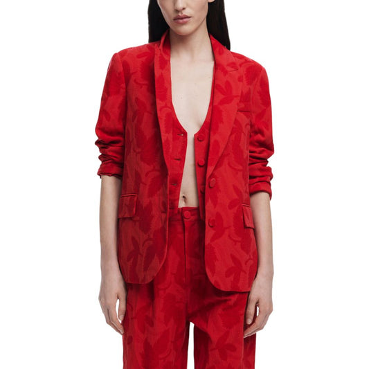 Desigual Roter Baumwollblazer