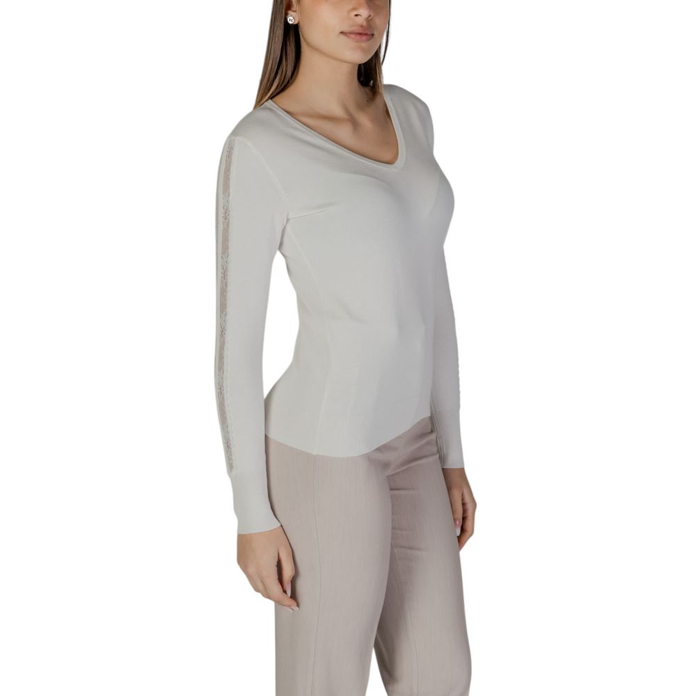 Street One Cremefarbenes Viskose-Langarmshirt