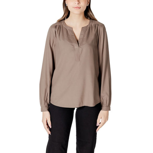 Street One Beigefarbene Viskose-Bluse