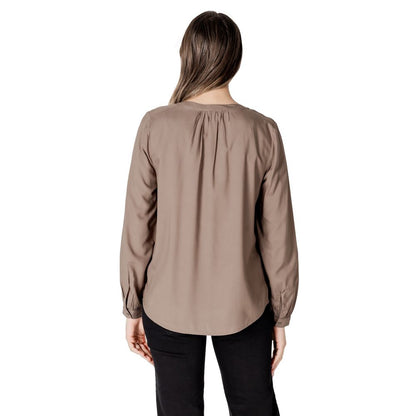 Street One Beigefarbene Viskose-Bluse