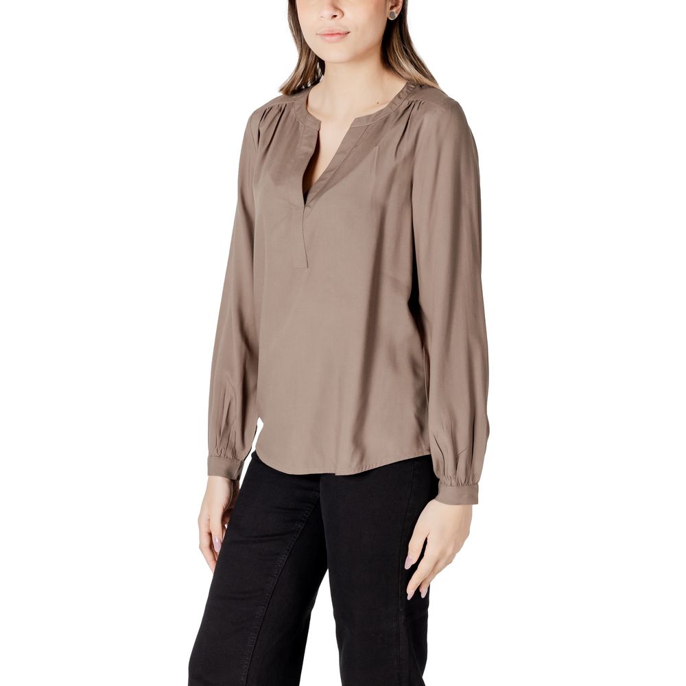 Street One Beigefarbene Viskose-Bluse
