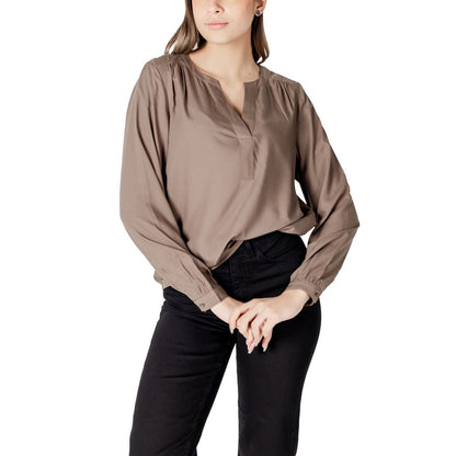Street One Beigefarbene Viskose-Bluse
