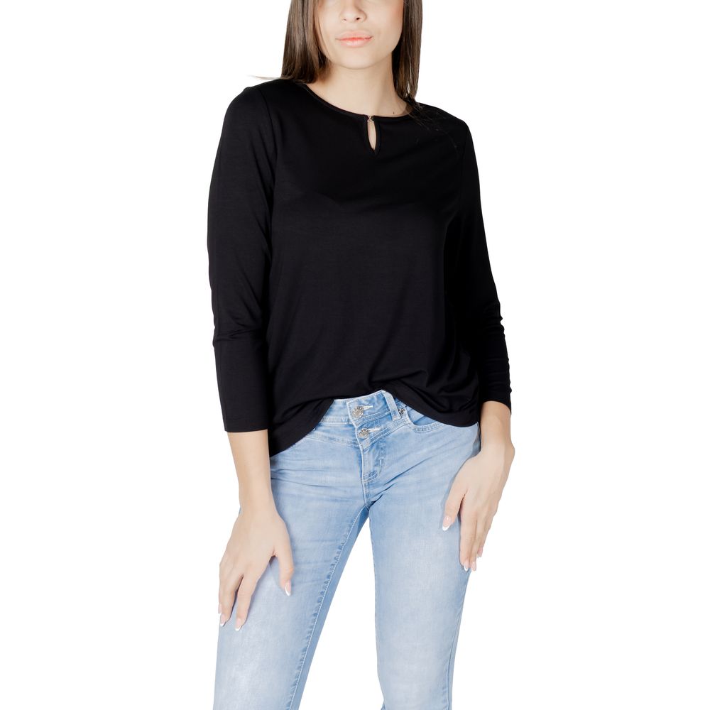 Street One Schwarzes Viskose-Langarmshirt