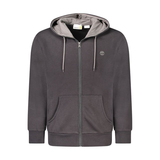 Timberland Schwarzer Baumwollpullover für Männer mit Kapuze und Reißverschluss