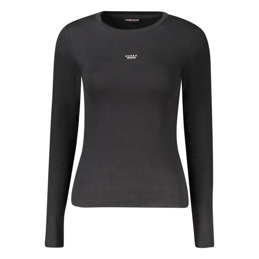 Guess Jeans Schwarzes Baumwoll-T-Shirt für Frauen