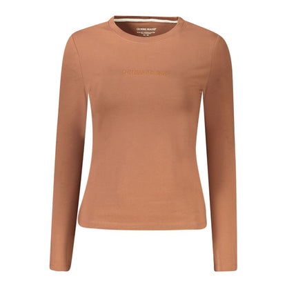 Guess Jeans Braunes Baumwoll-T-Shirt für Frauen