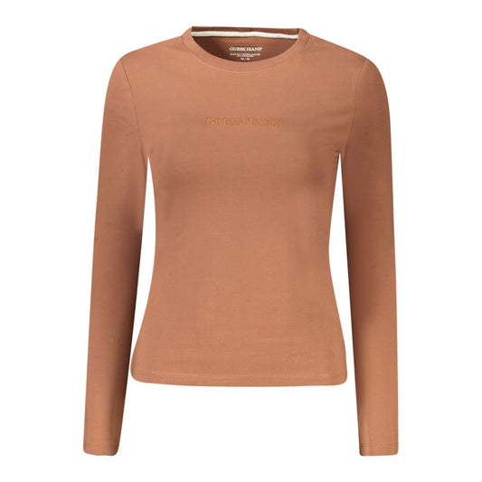 Guess Jeans Braunes Baumwoll-T-Shirt für Frauen