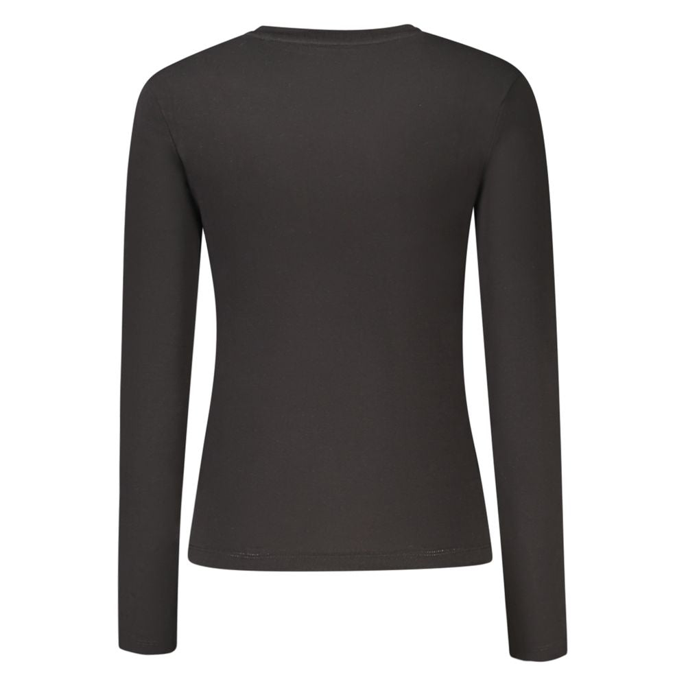 Guess Jeans Schwarzes Baumwoll-T-Shirt für Frauen