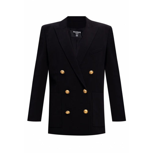 Balmain Schwarzer Viskose Blazer für Frauen