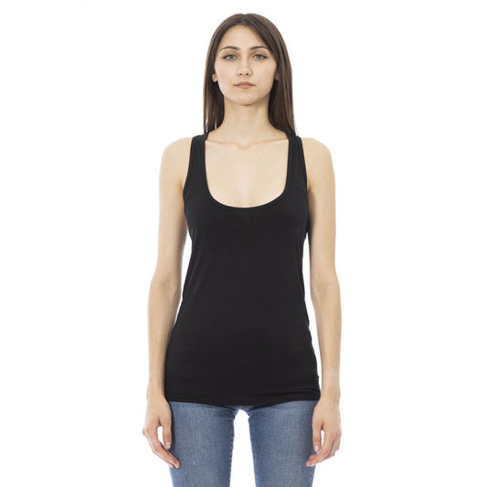 Just Cavalli Schwarzes Viskose-Tank-Top
