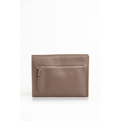 Trussardi Braune Polyester-Kupplungstasche