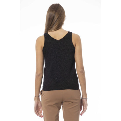 Baldinini Trend Schwarzes Stoff-Tank-Top