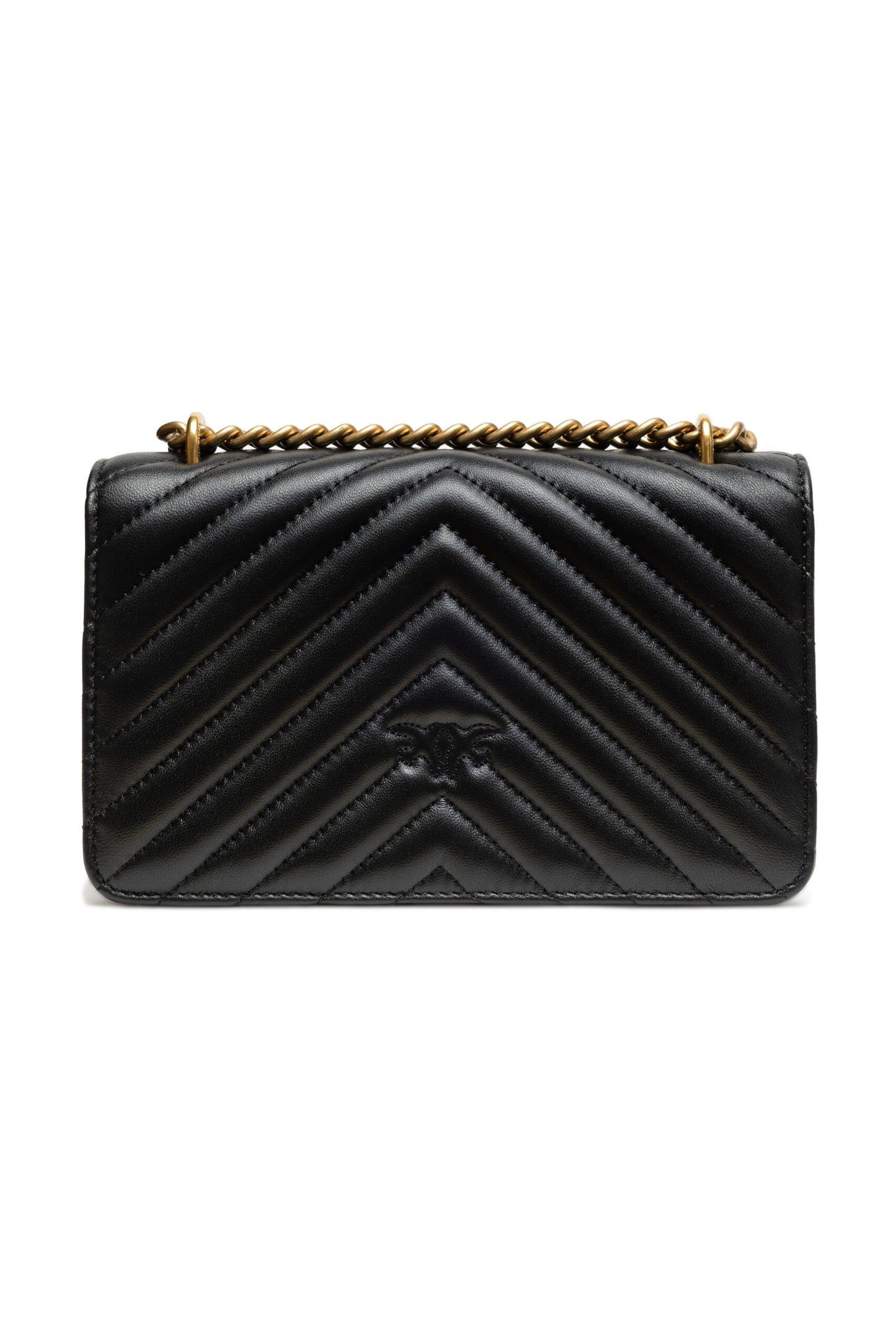 PINKO Schwarze Leder Love One Mini Umhängetasche