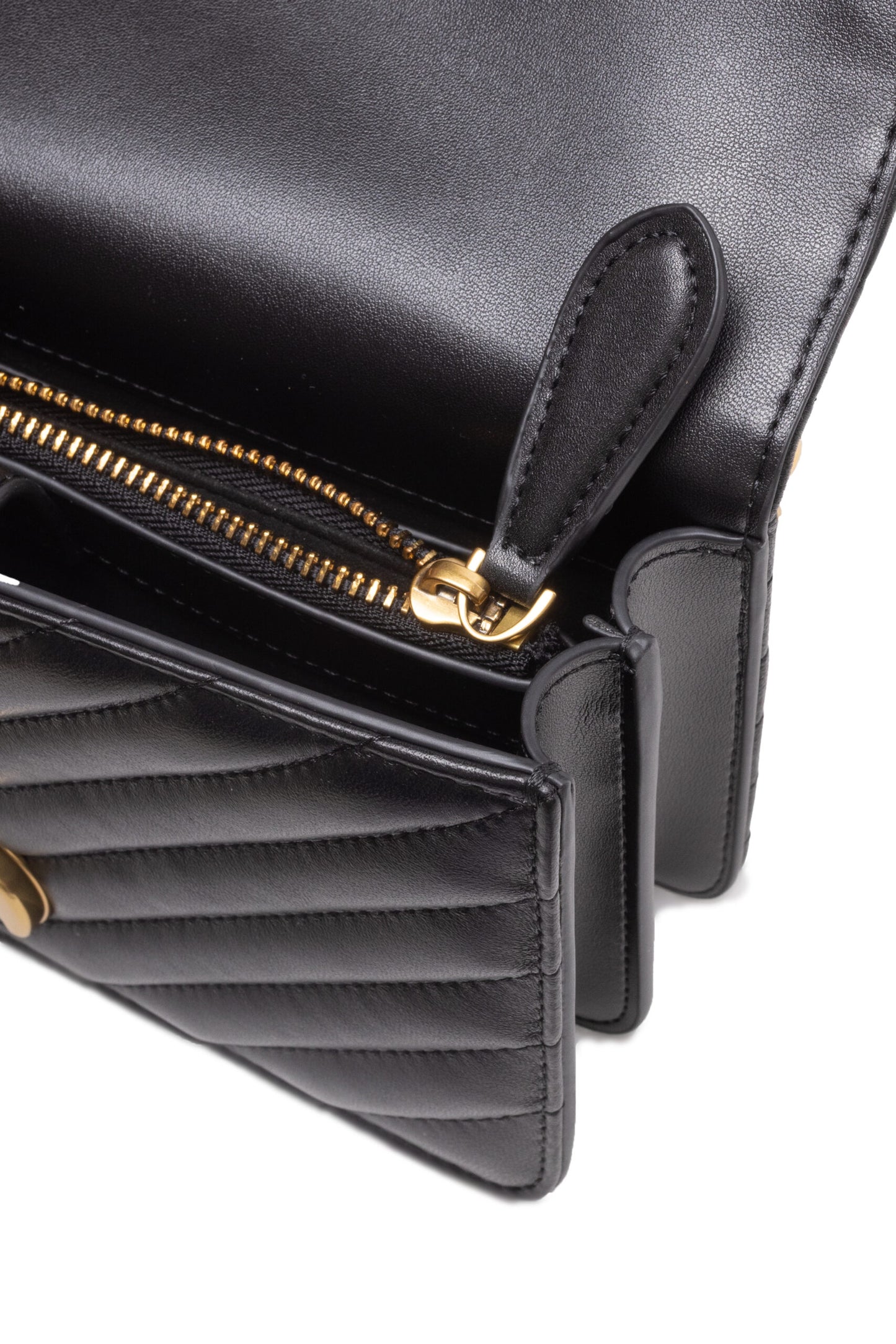 PINKO Schwarze Leder Love One Mini Umhängetasche