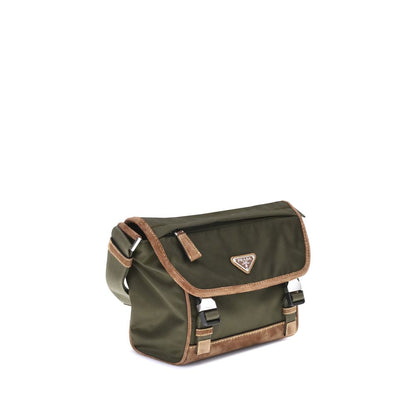 Prada Re-Nylon und Leder Medium Umhängetasche