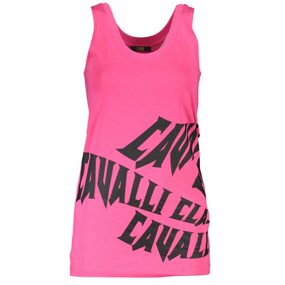 Cavalli Class Rosa Baumwoll-Tank-Top