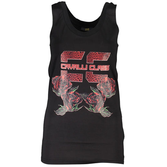 Cavalli Class Schwarzes Baumwoll-Tank-Top