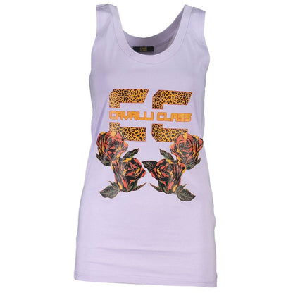 Cavalli Class Lila Baumwolle Tank Top