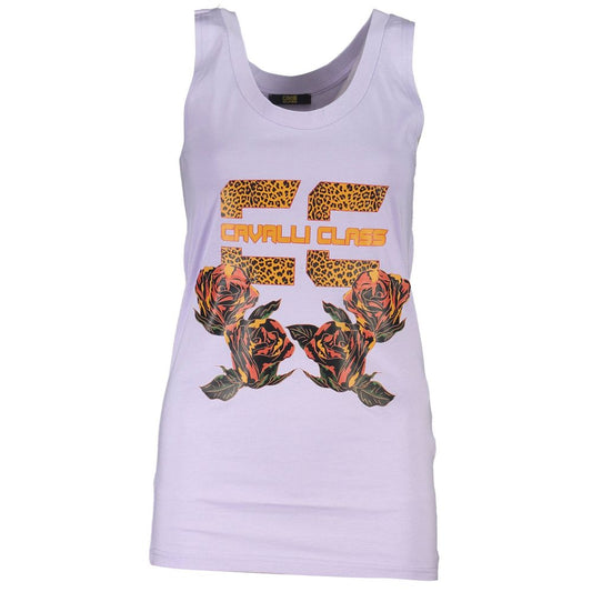 Cavalli Class Lila Baumwolle Tank Top