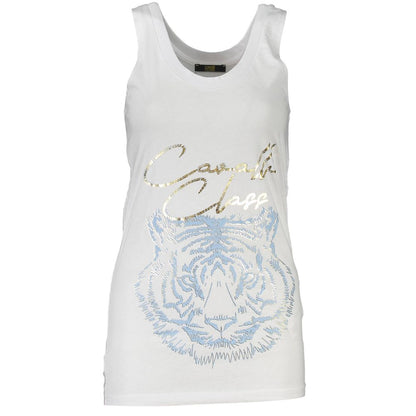 Cavalli Class Weißes Baumwoll-Tank-Top